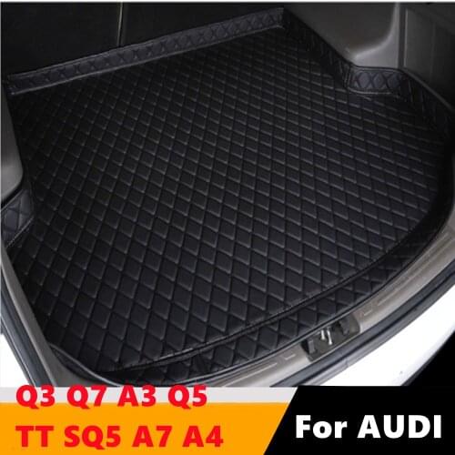 Sinjayer High Side Car Trunk Mat AUTO Tail Boot Carpet Luggage Pad Fit For AUDI Q3 SQ5 TT Q7 A3 A7 A4 Q5 2010-2020