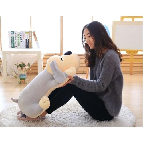 Big plush gray dog toy soft lying dog pillow doll gift about 70cm 2609