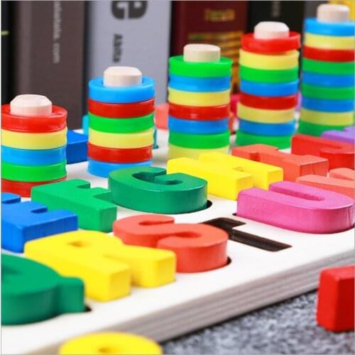 Montessori Wooden Letters Matching Board Hand-Eye Coordination Exercise Early Educational Preschool Learning Kids Puzzle Toys