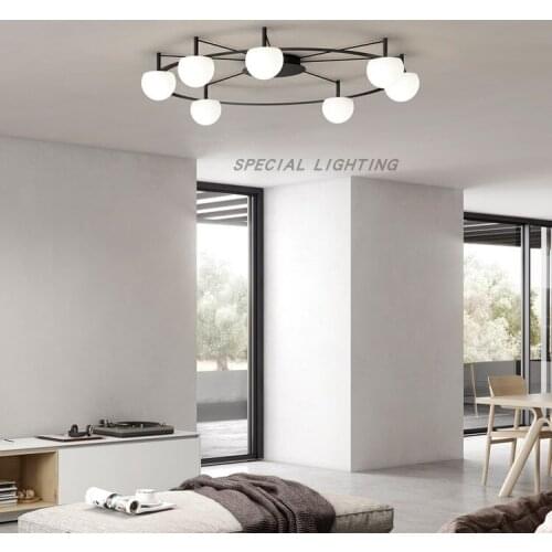 Designer Nordic living room ceiling lamp creative art master bedroom second bedroom post-modern iron ceiling lamp