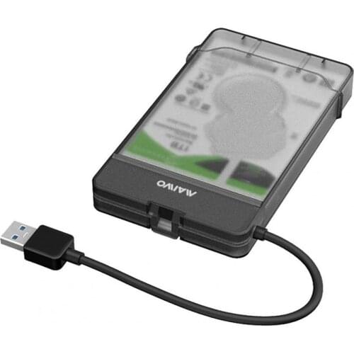 K104 2.5 inch USB 3.0 SATA HDD Box Support 3TB Hard Disk Drive Enclosure Case with 175mm Wire for Windows- Linux