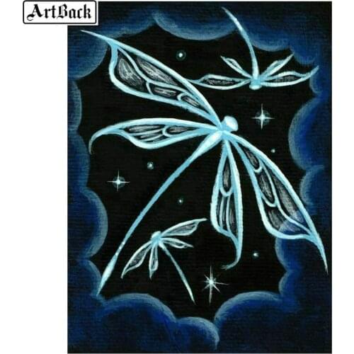 Full square drill 5d diamond painting dragonfly scenery icon diamond mosaic 3d full round diamond embroidery crafts