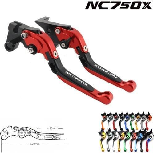 Laser logo (NC700X) folding extendable motorcycle brake clutch levers CNC red and titanium for Honda NC700 X NC700X 2012-2013