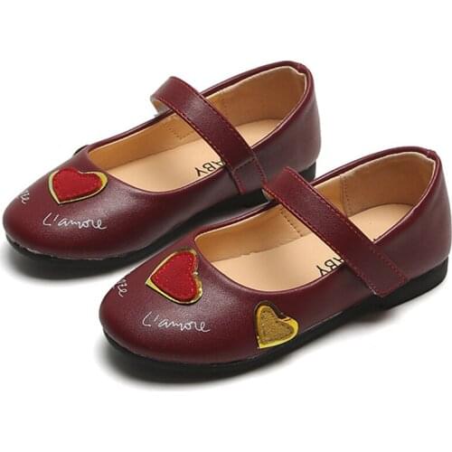 LOVIRS 2019 Brand New Fashion Children Princess Cute Heart Dance Shoes Kids Dress Party Shoes Casual Flats