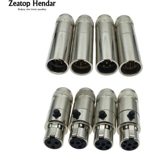 10Pcs Mini XLR 3 4 5 6 Pin Metal Male Plug / Female Jack Small XLR Audio Microphone Connector MIC for Cable Soldered Straight