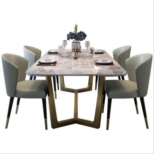 Marble dining table and chair combination after modern minimalism Nordic net red ins wind household small household table