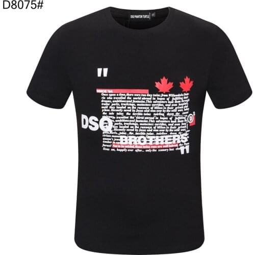 DSQ PHANTOM TURTLE Mens Short Sleeve Logo Series Graphic T-Shirt Men Fashion Print Cotton Tees Breathable Quality Tops D80751