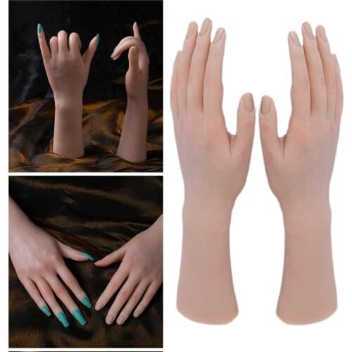 Soft Silicone Practice Hand Nail Display Manicure Supply for Acrylic Nails