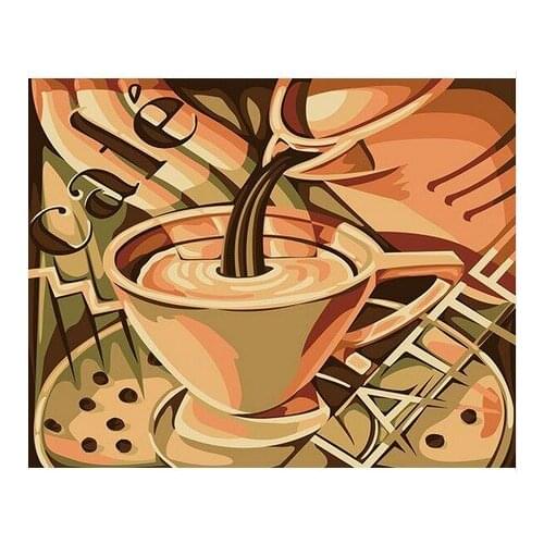 DIY Digital Painting By Numbers coffee romance oil painting mural Kits Coloring Wall Art Picture Gift frameless