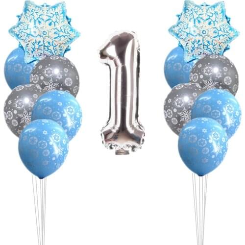 1Set Party Sneeuwvlok Confetti Latex Ballon Set Volwassen Kids Verjaardagsfeestje Decoratie Baby Shower Decor Ballonnen