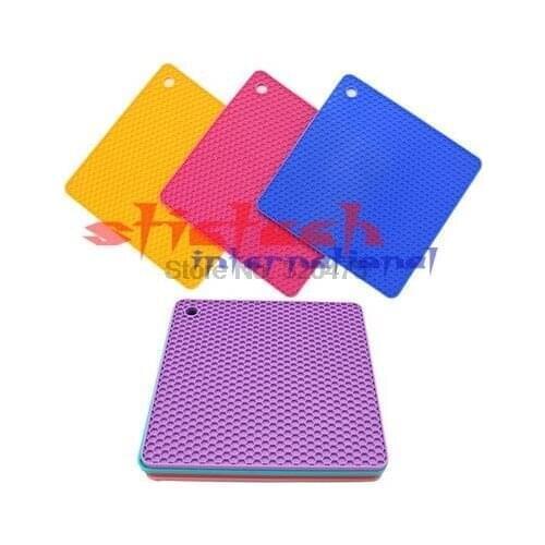 By dhl 200pcs Non-slip Silicone Table Placemat Cup Coaster Heat Resistant Pot Holder Kitchen Accessories tool