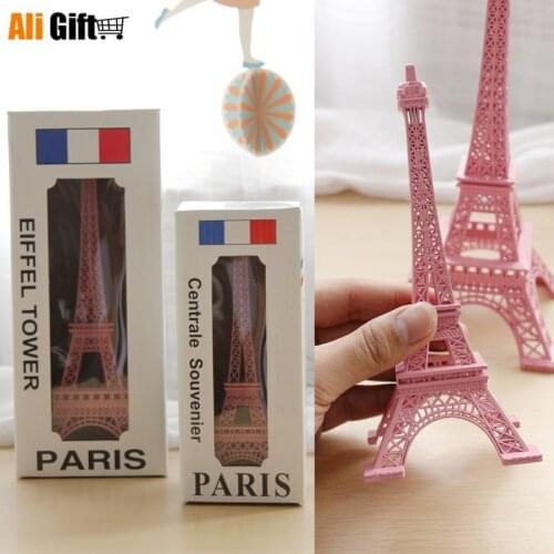 New 2021 Pink Romantic Birthday Gift Eiffel Tower Model Art Craft Creative Gifts Desktop Wedding Decoration Home Decoration 18cm