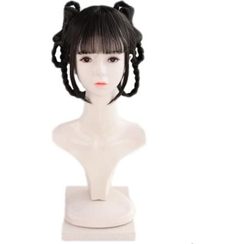 Lovely anime lady princess cosplay braid hair products halloween carnival supplies head decoration carnival maid Role