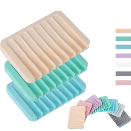 Silicone Soap Dishes Self Draining Soap Bar Holder Soap Saver Sponge Tray Drainer Dishes for Bathroom Shower Bathtub Kitchen