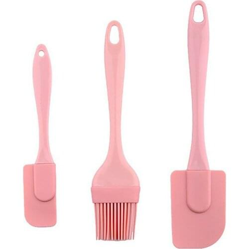 3pcs/set Cream Scraper DIY Bread Cake Butter Spatula Mixer Oil Brush Kitchen Baking Tool Silicone Non-stick Spatula