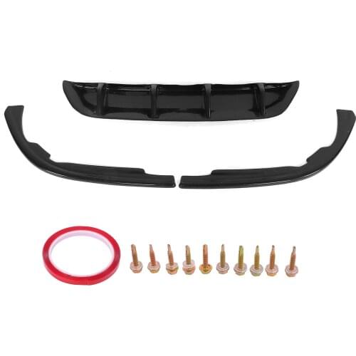 Gloss Black for Maxton Style Rear Bumper Diffuser Extension With Side Splitters Replacement for Volkswagen Passat B8 2015-2019