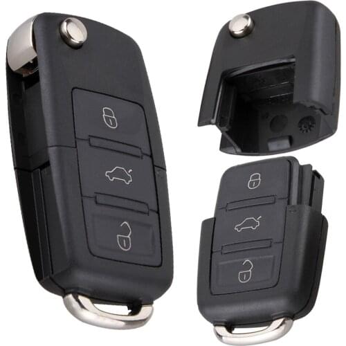 Black 3 Buttons Universal Smart Remote Car Key Case Auto Key Shell Replacement No Chip fits for Passat Volkswagen B5