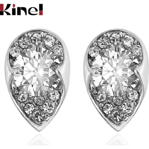 Hot 2017 Fashion Exquisite Alloy Inlaid With Zircon Gold Color Earrings For Women