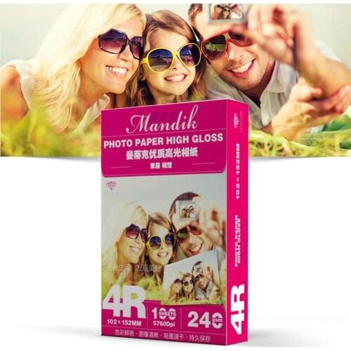 100 Glossy 4R 4x6 Inkjet Printer with Photographic Paper Imaging Supplies Advanced Casting Coated Paper Photographic Paper 240g
