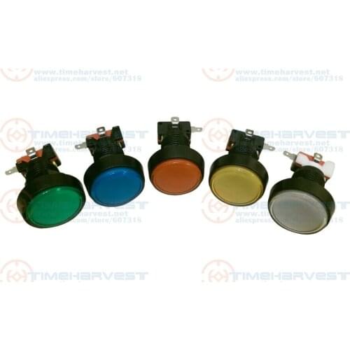 20pcs 36mm Bevel Edge Illuminated Round Push Button chrome buttons with microswitch accessories for Arcade Game cabinet Machine