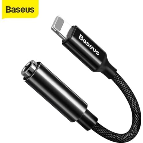 Baseus Male to 3.5mm Female Adapter for iPhone Quick Charger Audio Adapter L3.5 HiFi Sound Durable Female Adapter for iPhone