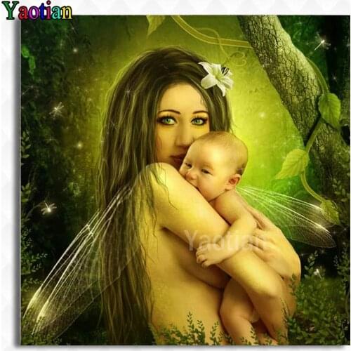 5d Diamond Painting New Square Stones Angel mother and baby Diamond Mosaic Sale Pictures With Rhinestones Hobby And Handicraft