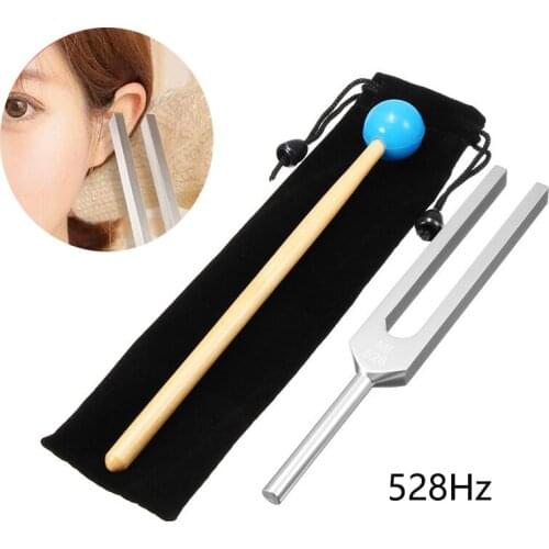 Aluminum Alloy Tuning Fork Chakra Hammer 528Hz Sound Healing Therapy Diagnostic with Mallet for Healing Relaxation Health Care
