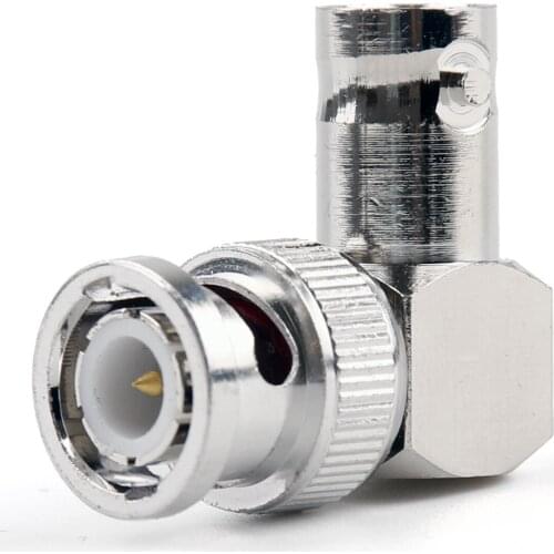 Artudatech 1Pcs /10Pcs Adapter 90° BNC Plug Male To BNC Female Jack RF Connector Right Angle M/F Parts