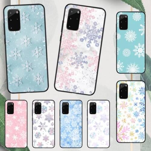 Merry Christmas snowflake Ice flower Phone Case For Samsung galaxy A S note 10 7 8 9 20 30 31 40 50 51 70 71 21 s ultra plus