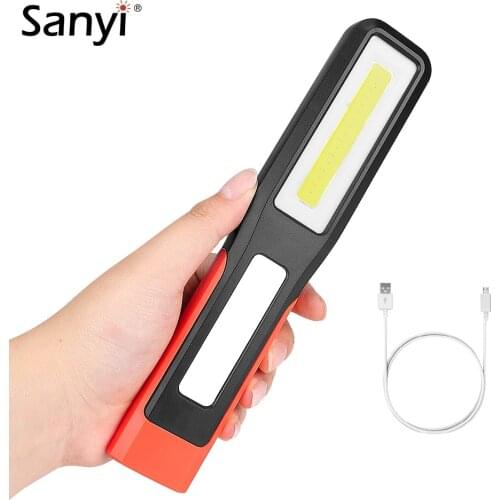 COB Working Inspection Light LED Torch USB Charging Lantern Swivel Hook Magnetic Flashlight For Camping Car Repair Maintenance