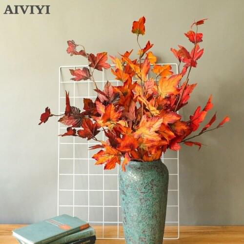 Maple Branch home decor wedding christmas garden Party decoration fake flower wall art artificial flowers