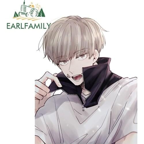 EARLFAMILY 13cm x 10.4cm for Jujutsu Kaisen Laptop Anime Car Stickers Personality Vehicle Body for Car Waterproof Decal Decor