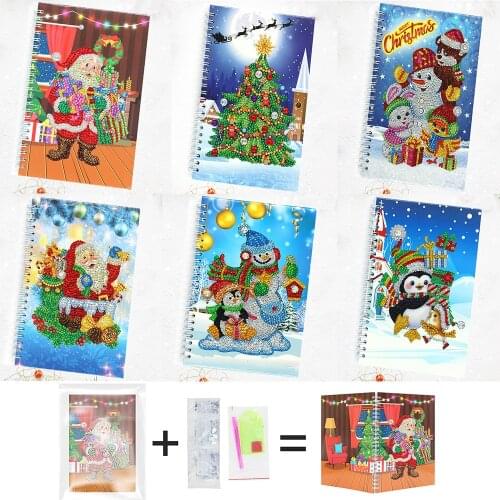 HUACAN Special Shaped Diamond Painting 5D Notebooks Christmas Diamond Art Embroidery Cross Stitch Gift