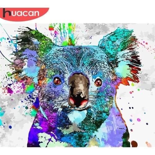 HUACAN DIY Oil Painting By Numbers Koala Animal Paint By Number Canvas Handpainted Kits Home Decoration