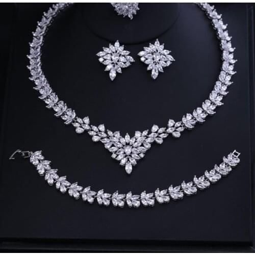 Janekelly HotsaleAfrican 4pcs Bridal Jewelry Sets New Fashion Dubai Full Jewelry Set For Women Wedding Party Accessories Desi