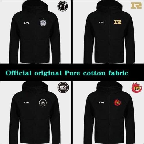 LOL LPL 2021 Esports Pro Kit Jacket IG RNG EDG SN LGD TES JDG FPX WE Team Player THESHY Uniform Custom Cotton Hoodie With ADS