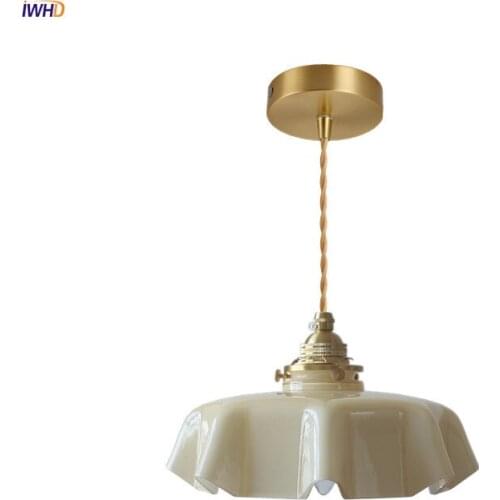 Creative Nordic Pendant Lamp LED Glass Lampshade White Green Pink Hanglamp For Ceiling Home Living Room Decor E27 110V-220V