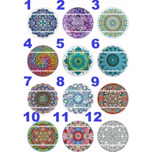 Handmade Colorful picture Round Glass Cabochons Refrigerator magnet for Necklace Decoration and Phone Chain Accessaries390