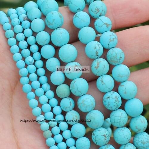 Frost/Matte Natural Blue Turquoise 4-12mm Round Loose Beads, For DIY Jewelry Making !We provide mixed wholesale for all items