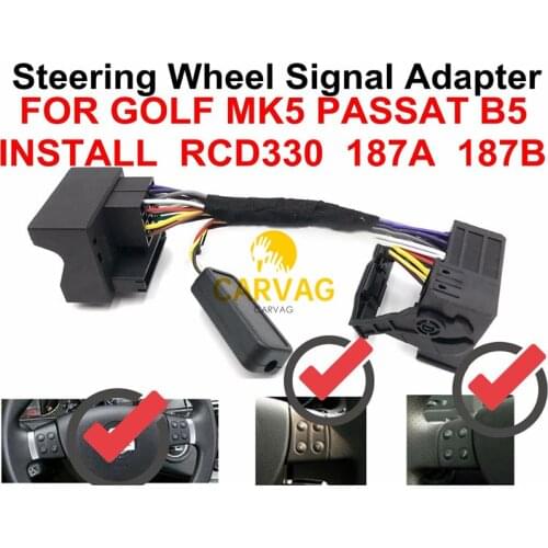 RCD330 Multifunction Steering Wheel Button Control Canbus gateway Simulator Adapter For VW Golf 5 6 Jetta MK5 Passat B6 187B 187