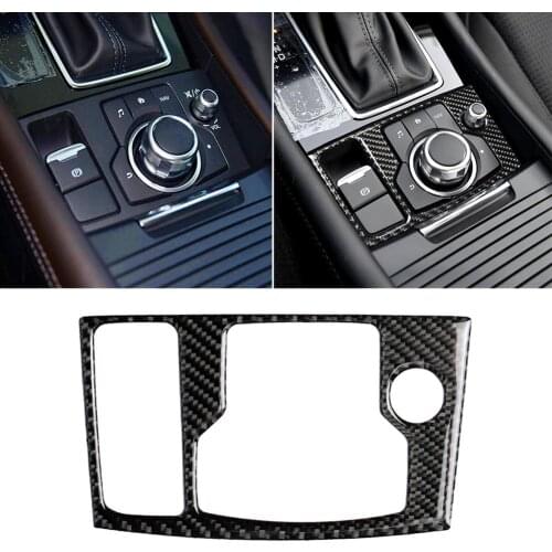 Carbon Fiber Multi-media Gearbox Left Car Sticker Decoration for Mazda 3 Axela наклейки на авто 2021