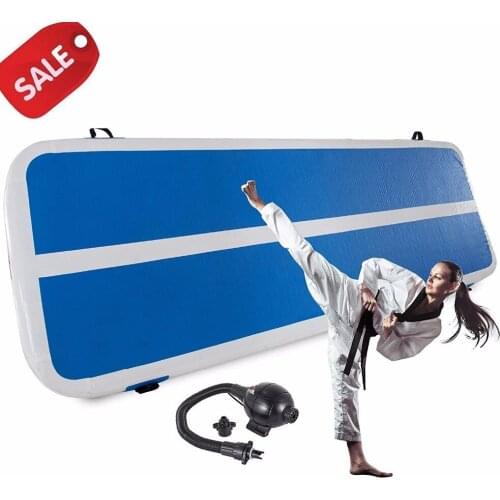 Inflatable Gymnastics Tumbling Mat Air Tumbling Track /Electric Pump Air Floor Mat for Home Use/Cheerleading/Beach/Park or Water