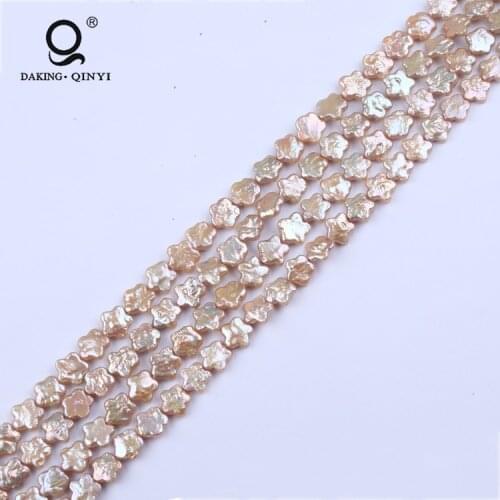 Plum Blossom Shape Natural Loose Freshwater Pearl Beads String