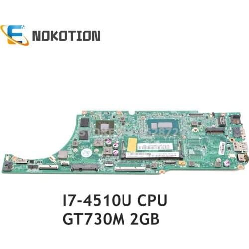 NOKOTION 5B20G1636111 DA0LZ9MB8G0 Laptop motherboard For Lenovo Ideapad U530 Touch Mainboard SR1EB I7-4510U CPU GT730M 2GB