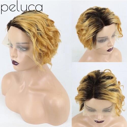 Peluca Bob Curly Wig Lace Front Human Hair Short Wigs Halloween For Women Remy Pixie Brazilian Fredom Lace Wigs Deep Wave Wig
