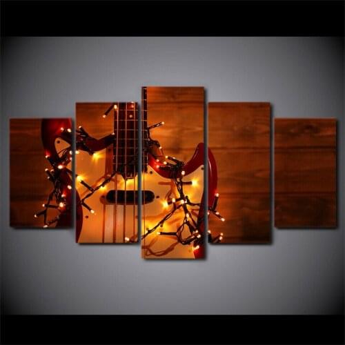 Festive Guitar Music 5 Pcs Modern Home Wall Decor Canvas Picture Art HD Print Painting On Canvas for Living Room No Frame
