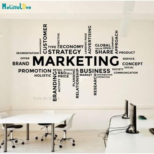 Marketing Office Wall Decals Idea Teamwork Business Inspire Vinyl Word Decor Quote Stickers Unique Gift Self-adhesive YT2748