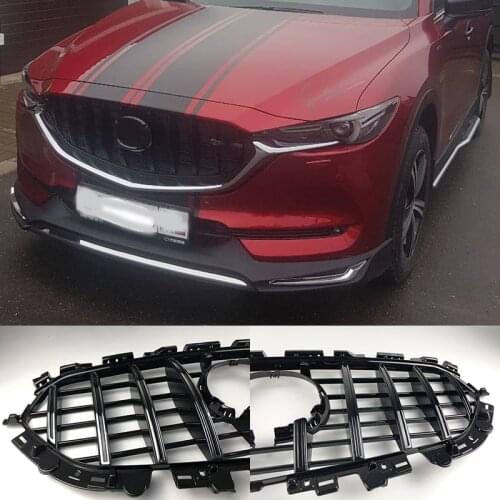 FIT FOR MAZDA CX-5 CX5 AUTO GRILLE 2017 2018 AUTO FRONT MESH EXTERIOR MASK TRIMS COVERS FRONT BUMPER ABS MODIFIED GRILL GRILLS