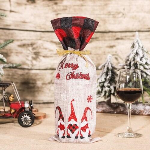 Christmas Wine Bottle Cover Christmas Table Decor Xmas Gift Happy New Year 2022 Merry Christmas Decor For Home 2022 5z