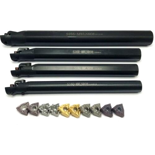 S16Q-MWLNR08 S20R-MWLNR08 S25S-MWLNR08 Internal Turning Tool Holder+Carbide insert Lathe tool WNMG080404 WNMG080408 Cutting tool